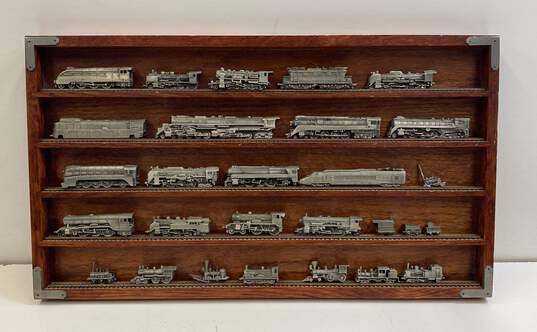 Pewter Franklin Mint the World's Greatest Locomotives & Railroad Cars Set of 28 image number 1