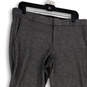 Womens Gray Flat Front Straight Leg Slash Pockets Dress Pants Size 10 image number 3