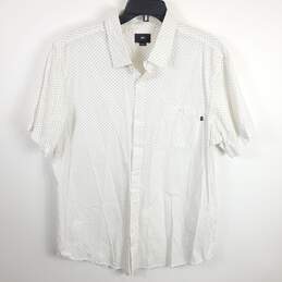 Obey Men White Printed Button Up Shirt XL