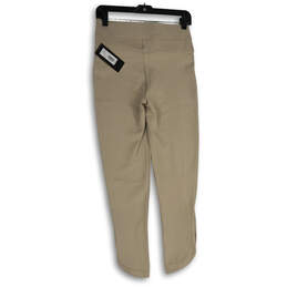 NWT Womens Beige Flat Front Elastic Waist Pull-On Ankle Pants Size Small alternative image