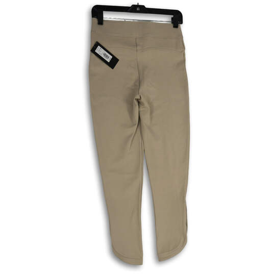NWT Womens Beige Flat Front Elastic Waist Pull-On Ankle Pants Size Small image number 2