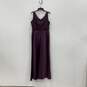 Nightway Womens Purple V-Neck Sleeveless Back-Zip Maxi Dress Size 14 image number 3