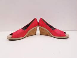 Toms Red Canvas Wedge Sandals US 7 alternative image
