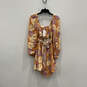 NWT Womens Orange Floral Long Sleeve Cut-Out Rosita Mini Dress Size Small image number 2