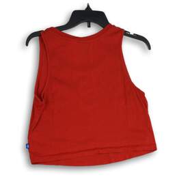 Adidas Womens Red Crew Neck Sleeveless Activewear Cropped Tank Top Size Small alternative image