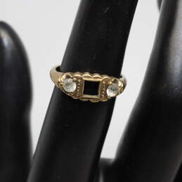 Vintage 10K Yellow Gold CZ Accent Ring Size 5 FOR SETTING - 1.9g alternative image