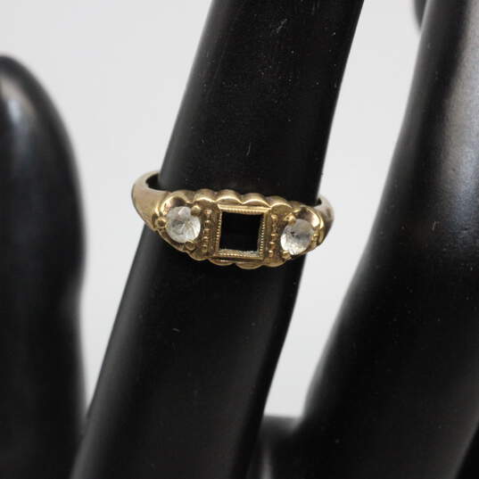 Vintage 10K Yellow Gold CZ Accent Ring Size 5 FOR SETTING - 1.9g image number 2