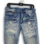 Mens Blue Denim Medium Wash Distressed Skinny Leg Jeans Size 30 image number 3