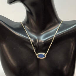 Designer Kendra Scott Gold-Tone Blue Stone Lobster Clasp Pendant Necklace