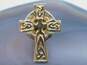 10K Yellow Gold Celtic Cross Pin Brooch 1.7g image number 1