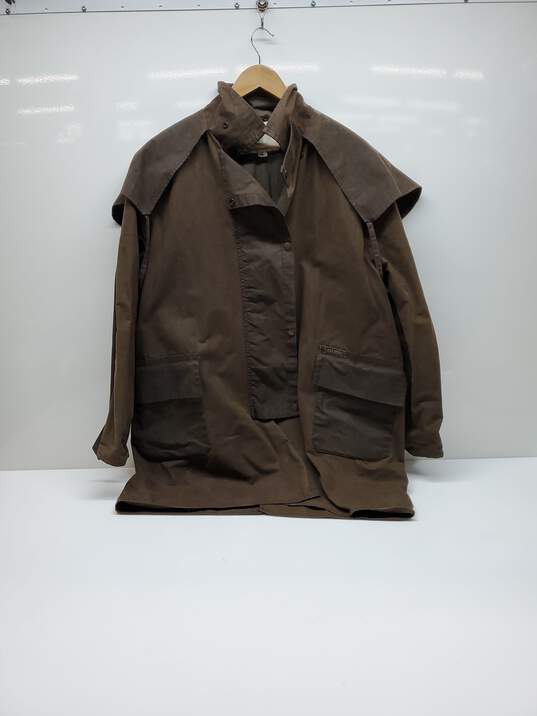 Driza Bone Short Coat Size 6 Wax Riding Coat Brown Cape image number 1
