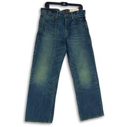 NWT American Eagle Mens Blue Acid Denim 5-Pocket Design Loose Leg Jeans Sz 30x30