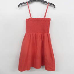 American Eagle Pink/Orange Smockin' on Sunshine Strapless Mini Dress alternative image