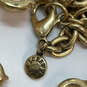 Designer J. Crew Gold-Tone Link Chain Clear Rhinestone Statement Necklace image number 4