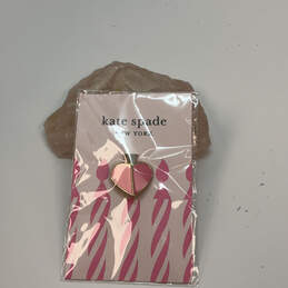 Designer Kate Spade Gold-Tone Pink Heart Shape Classic Brooch Pin alternative image