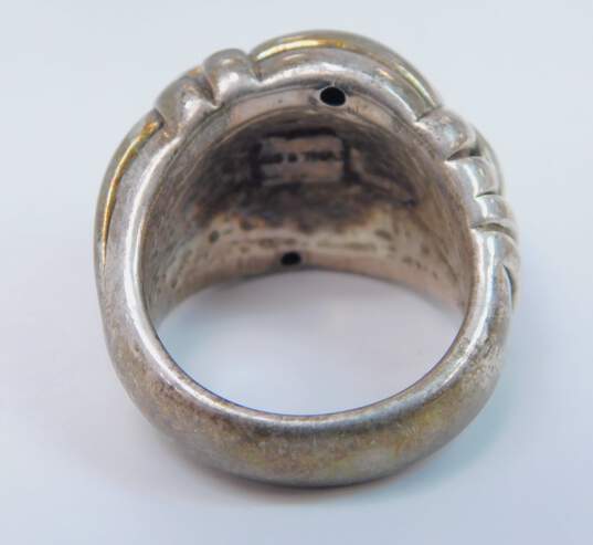 Vintage Sterling Silver Amber Modernist Rings 27.7g image number 6