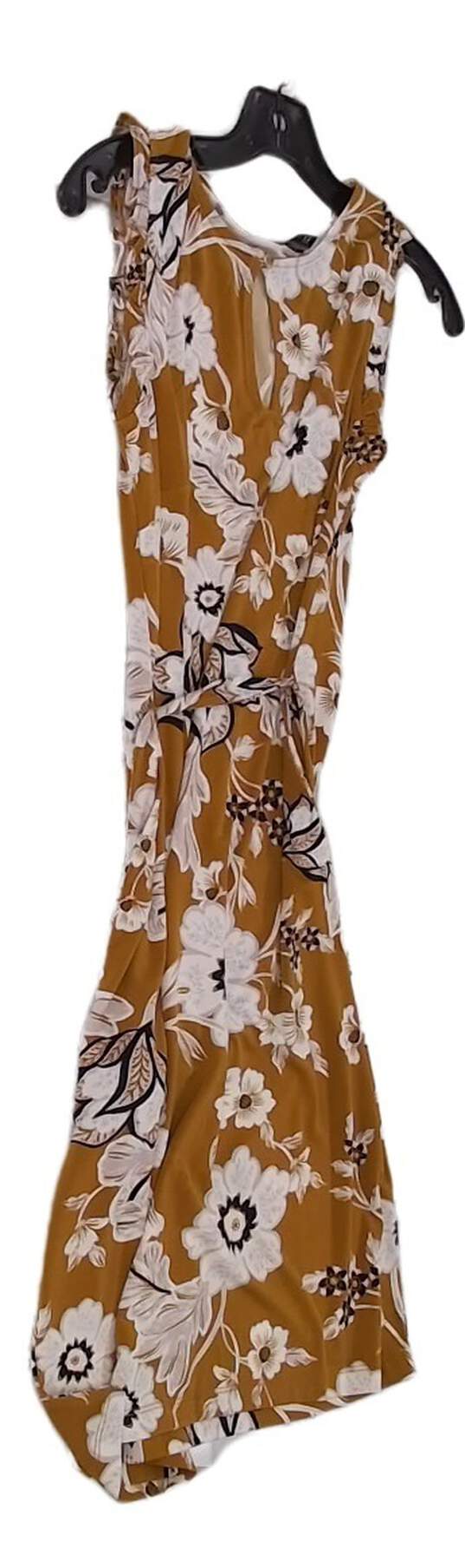 Womens Brown Floral Keyhole Neck Casual Shift Dress Size Small image number 3