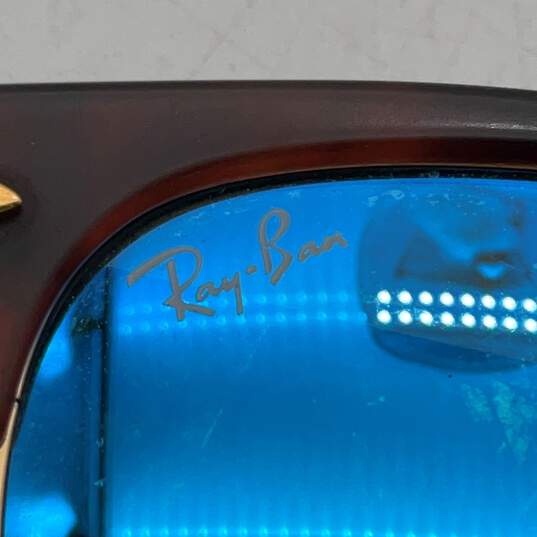 Ray Ban Mens RB3016 Clubmaster Brown Gold Frame UV Protection Round Sunglasses image number 2