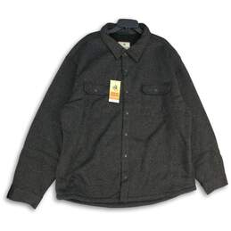 Mens Black Long Sleeve Spread Collar Flap Pocket Jacket Size 3XL