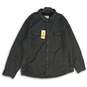 Mens Black Long Sleeve Spread Collar Flap Pocket Jacket Size 3XL image number 1