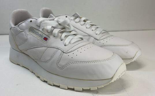 Buy the Reebok Classic Leather White Sneakers Men's Size 8 | GoodwillFinds