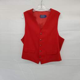 Pendleton Vintage Red Wool Lined Vest MM Size 44