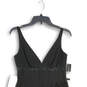 NWT Womens Black Sleeveless Pleated V Neck Back Zip Fit & Flare Dress Sz 2 image number 3