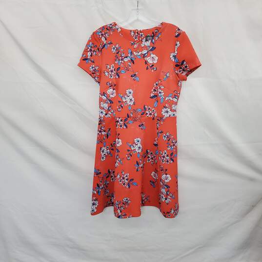 Vince Camuto Coral Floral Patterned Fit & Flare Shift Dress WM Size 10 image number 1