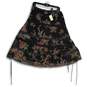 NWT Womens Black Floral Tiered Side Zip Midi A-Line Skirt Size 11/12 image number 1