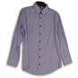 Mens Lavender Blue Geometric Print Long Sleeve Monaco Dress Shirt Size M image number 1