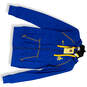 NWT Womens Blue Long Sleeve Kangaroo Pockets Stretch Full-Zip Hoodie Size S image number 1
