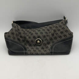 Womens Black Gray Monogram Single Strap Inner Pocket Zip Shoulder Handbag
