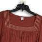 NWT Old Navy Womens Red Square Neck Long Sleeve Blouse Top Size Medium image number 3