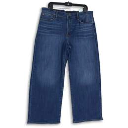 NWT Hudson Womens Blue Denim Medium Wash 5 Pocket Design Wide-Leg Jeans Size 34