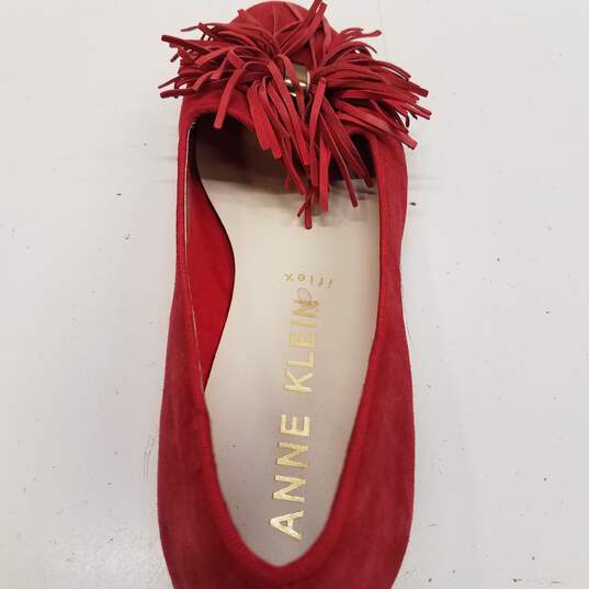 Anne Klein Dixie Red Suede Fringe Loafers Women's Size 10M image number 8