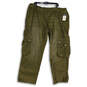 NWT Mens Green Corduroy Flap Pocket Straight Leg Cargo Pants Size 46X34 image number 1