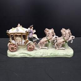 Ceramic 17th Century Style Horse Carriage Statue alternative image