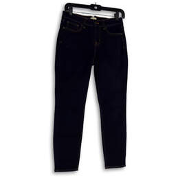 Womens Blue Denim Dark Wash Stretch Pockets Skinny Leg Jeans Size 26/26
