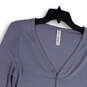 NWT Womens Gray Henley Neck Long Sleeve Stretch Blouse Top Size Medium image number 3