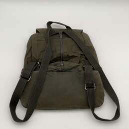 Womens Green Outer Pockets Adjustable Shoulder Strap Zipper Flap Backpack alternative image