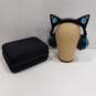 Brookstone Speaker Cat Ear Blue Headphones In Case image number 1
