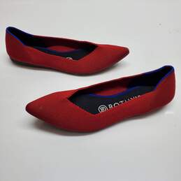 WOMEN'S ROTHY'S 'THE POINT' CHILI RED BALLET FLATS SIZE 6.5
