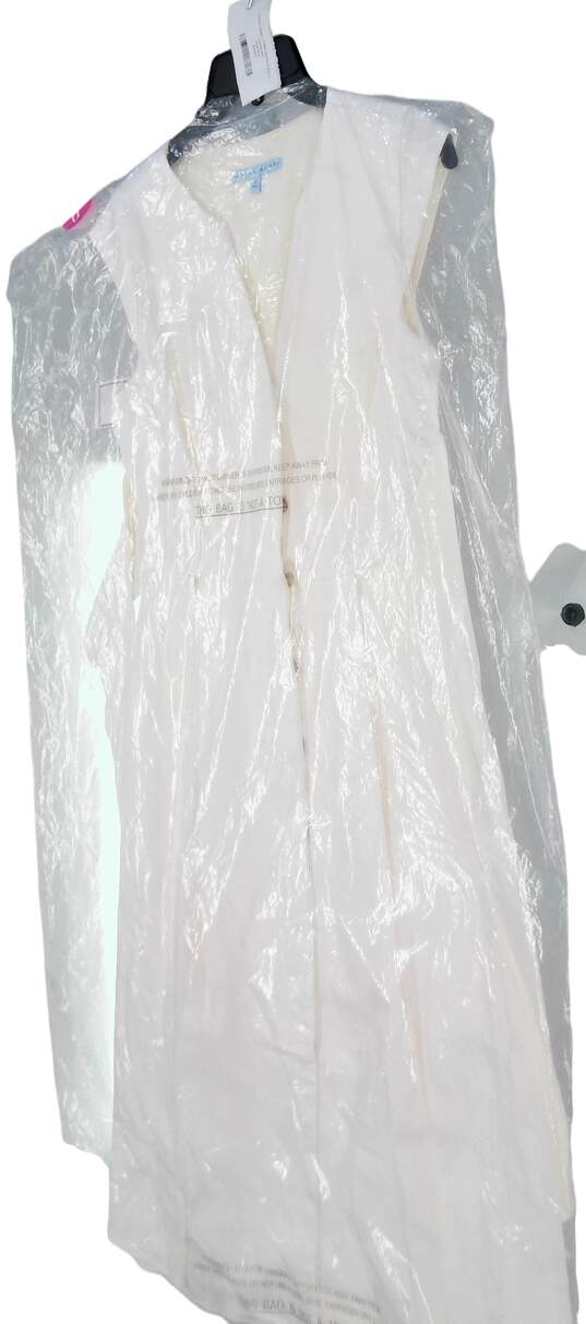 Antonio Melani Womens White Sleeveless V Neck Back Belt Midi Dress Size 0 image number 3