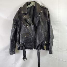 Unbranded Men Black Leather Jacket S NWT alternative image