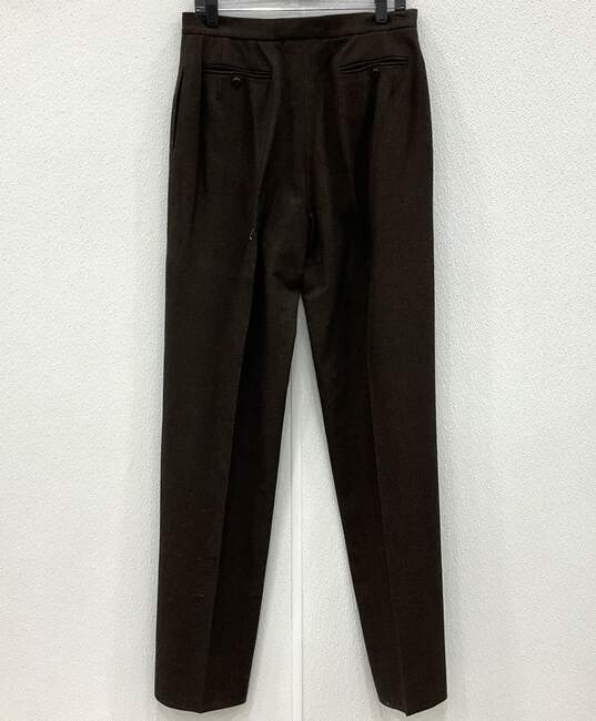 Max Mara Brown Tweed Wool Tapered Trousers image number 6
