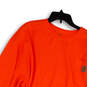 Men Orange Round Neck Long Sleeve Front Pocket Pullover T-Shirt Size 2XL image number 3