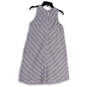 Womens Beige Purple Sleeveless Round Neck Knee Length Shift Dress S/P 6-8 image number 2