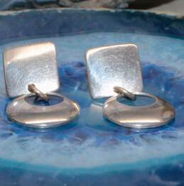 Artisan MBSF Signed Sterling Silver Dangle Earrings