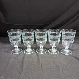 Bundle of 5 Gibraltar Style Glass Clear Water/Tea Goblets
