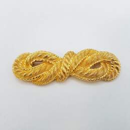 Christian Dior Vintage Gold Tone Twisted Rope Knot Pin Brooch 19.0g